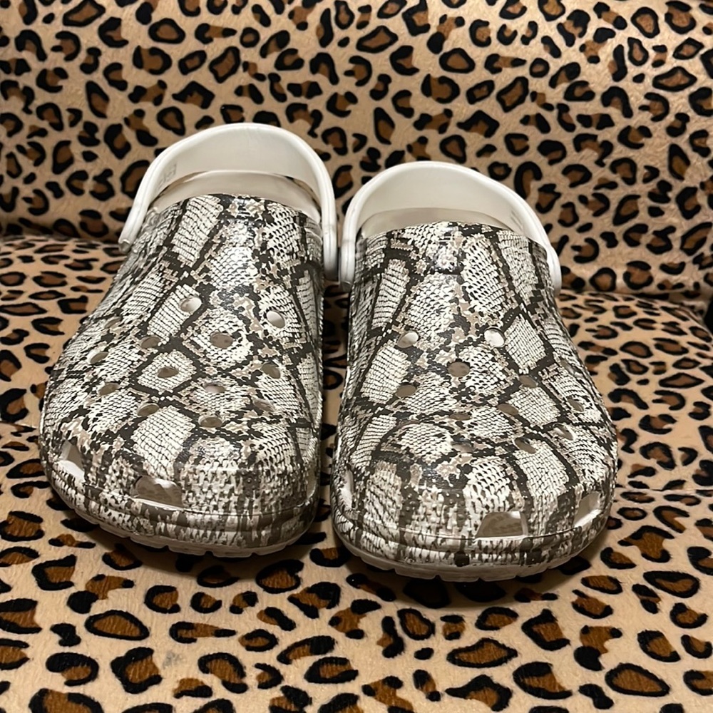 Snake print Crocs